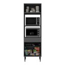 Ver imagem 2 de Paneleiro Armário Cozinha para Forno/Micro-Ondas 2 Portas Milano Multimóveis Mp2393 Cinza