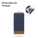 Ver imagem 2 de Balcão de Cozinha 40 cm 3 Gavetas (sem Tampo) Rustic/Azul Vik Madesa