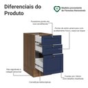 Ver imagem 3 de Balcão de Cozinha 40 cm 3 Gavetas (sem Tampo) Rustic/Azul Vik Madesa