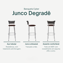 Ver imagem 3 de Banqueta Alta Vime Junco Degradê Sacada Àrea Gourmet Balcão Ilha Bancada bar piscina Cozinha