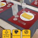 Ver imagem 2 de 6 Jogo Americano Pvc Vermelho Antiderrapante 29x 44 Id Decor