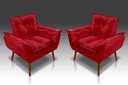Ver imagem 1 de Kit 02 Poltrona Decorativa Opala Suede Vermelho - Pandora Decor