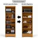 Ver imagem 4 de Armário Alto Multiuso 188,5cm 2 Portas 4 Prateleiras Quarto Escritório Lavanderia Carvalho Off White