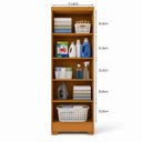 Ver imagem 3 de Armário Alto Multiuso 188,5cm 2 Portas 4 Prateleiras Quarto Escritório Lavanderia Carvalho Off White