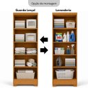 Ver imagem 5 de Armário Alto Multiuso 188,5cm 2 Portas 4 Prateleiras Quarto Escritório Lavanderia Carvalho Off White