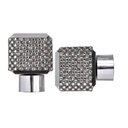 Ver imagem 1 de Par de Ponteiras para Cortinas com Strass Cubo 28mm/ Ponteira de Cortina Cinza