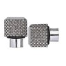 Par de Ponteiras para Cortinas com Strass Cubo 28mm/ Ponteira de Cortina Cinza - 1