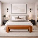 Ver imagem 2 de Recamier Puf Decorativo Fly Cama Casal 138cm Zahav Estofados:marrom Couro Sintético