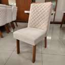 Ver imagem 6 de Sala de Jantar Bom Pastor 6 Lugares Tampo MDF com Vidro Off-White Cadeiras Bege 196cm Bom Pastor