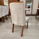 Ver imagem 3 de Sala de Jantar Bom Pastor 6 Lugares Tampo MDF com Vidro Off-White Cadeiras Bege 196cm Bom Pastor