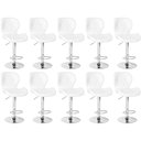 Ver imagem 1 de Kit 10 Banquetas Slim Estofada Giratória com Regulagem de Altura - Branco