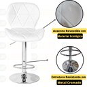Ver imagem 2 de Kit 10 Banquetas Slim Estofada Giratória com Regulagem de Altura - Branco