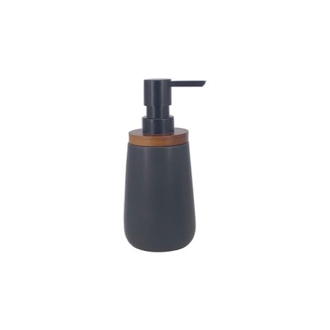 Porta Sabonete Liquido de Cerâmica Preto 18cm Zo2005 Btc