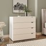 Cômoda 4 Gavetas Branca e Creme Porto Politorno - 1