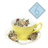 Jogo 6 Xícaras de Chá C/ Pires 200ml Cerâmica Importada Premium Amarelo Floral Presente Café 12pçs - 6