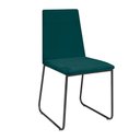 Ver imagem 3 de Kit 10 Cadeiras de Jantar Cozinha Industrial Lexa Veludo - Élpis Móveis - Verde - Preta