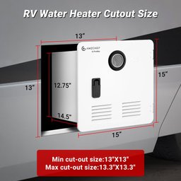 Aquecedor de Água Amzchef sem Tanque para Rv, 65.000 Btu, Porta Branca - 6