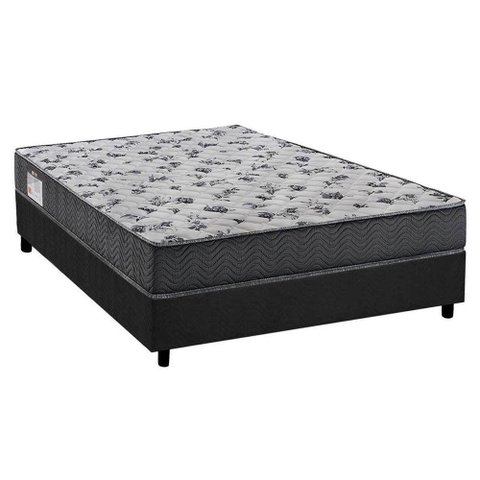 Cama Box Viúva: Colchão Espuma D33 Ortobom /ep Iso 100 Ultra Firme + Base Crc Suede Gray(128x188)