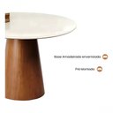 Ver imagem 3 de Mesa de Jantar Cone Verniz Tampo Redondo Laca com Vidro 90cm MDF Amadeirado Decoraper
