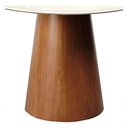 Ver imagem 4 de Mesa de Jantar Cone Verniz Tampo Redondo Laca com Vidro 90cm MDF Amadeirado Decoraper
