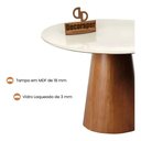 Ver imagem 7 de Mesa de Jantar Cone Verniz Tampo Redondo Laca com Vidro 90cm MDF Amadeirado Decoraper