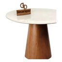 Ver imagem 6 de Mesa de Jantar Cone Verniz Tampo Redondo Laca com Vidro 90cm MDF Amadeirado Decoraper