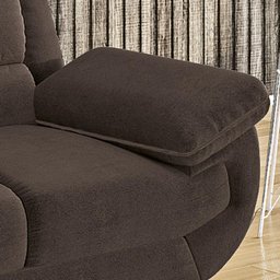 Conjunto de Sofá 2 e 3 Lugares Suede Café Avalon Linoforte - 4