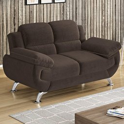 Conjunto de Sofá 2 e 3 Lugares Suede Café Avalon Linoforte - 3