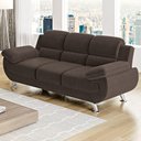 Ver imagem 2 de Conjunto de Sofá 2 e 3 Lugares Suede Café Avalon Linoforte