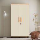 Ver imagem 1 de Armario Multifuncional Grande e Reforçado Ouro Fechadura com Chave Nature / Off White