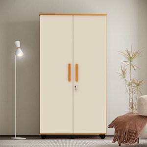 Armario Multifuncional Grande e Reforçado Ouro Fechadura com Chave Nature / Off White