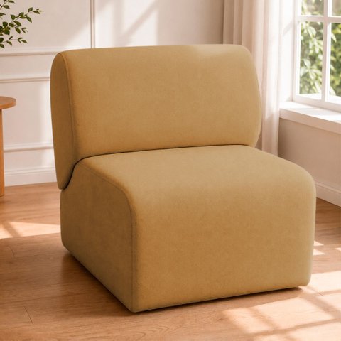 Poltrona Decorativa Zoe Orgânica para Sala Recepção Hall Moderna Minimalista Luxo Suede