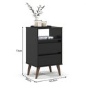 Ver imagem 5 de Mesa de Cabeceira Retrô Roma Preto - Ej Móveis