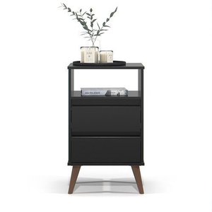 Mesa de Cabeceira Retrô Roma Preto - Ej Móveis