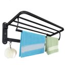 Ver imagem 1 de Suporte Embralumi Porta Toalha Ajustável Parede com 5 Ganchos Banheiro Toalheiro