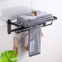 Ver imagem 3 de Suporte Embralumi Porta Toalha Ajustável Parede com 5 Ganchos Banheiro Toalheiro