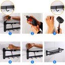 Ver imagem 5 de Suporte Embralumi Porta Toalha Ajustável Parede com 5 Ganchos Banheiro Toalheiro