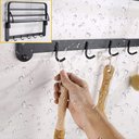 Ver imagem 4 de Suporte Embralumi Porta Toalha Ajustável Parede com 5 Ganchos Banheiro Toalheiro