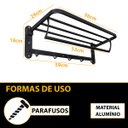 Ver imagem 6 de Suporte Embralumi Porta Toalha Ajustável Parede com 5 Ganchos Banheiro Toalheiro