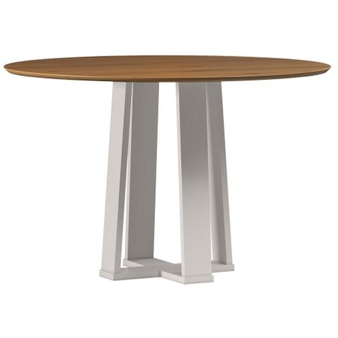Mesa de Jantar Isabela 120x120 cm Off White Cinamomo - New Ceval