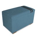 Ver imagem 2 de Recamier Puff Baú Organizador no Boucle com Cinto Preto:azul Marinho