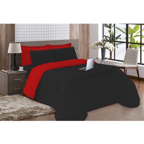 Edredom Conforto 5 Peças Casal Queen Dupla Face Casa Dona