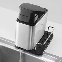 Porta Detergente Dispenser Sabão Liquido Esponja Bucha Inox - 5