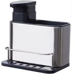 Porta Detergente Dispenser Sabão Liquido Esponja Bucha Inox - 1