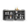 Buffet Aparador Sublime 160 Cinza Off White - Gelius - 3