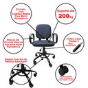 Ver imagem 5 de Cadeira de Escritório Giratória Reforçada 200 Kg Po com Regulagem Altura Tecido Azul C/ P