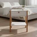 Ver imagem 3 de Kit 2 Mesas de Cabeceira 2 Gavetas Madeira Maciça Flórida Branco