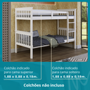 Ver imagem 3 de Cama Beliche Solteiro de Madeira Dupla em Altura Suspensa