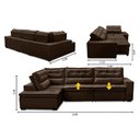 Ver imagem 2 de Sofá de Canto Retrátil e Reclinável com Molas Le 3,40x2,00m Viviane Suede Marrom Marrom