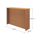 Ver imagem 4 de Bancada Ripada Lisa 120cm para 2 ou 4 Pessoas Mesa Alta Cozinha Sala Realeza Marrom/Freijó